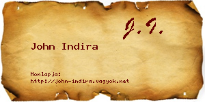 John Indira névjegykártya